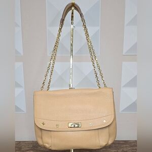 MCM Beige Leather Shoulder Bag
